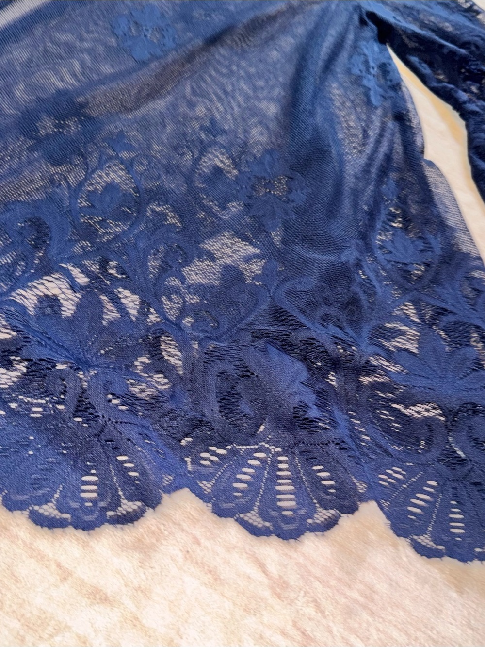 Maurices Navy Lace Floral Kimono Cardigan - Picture 3 of 15